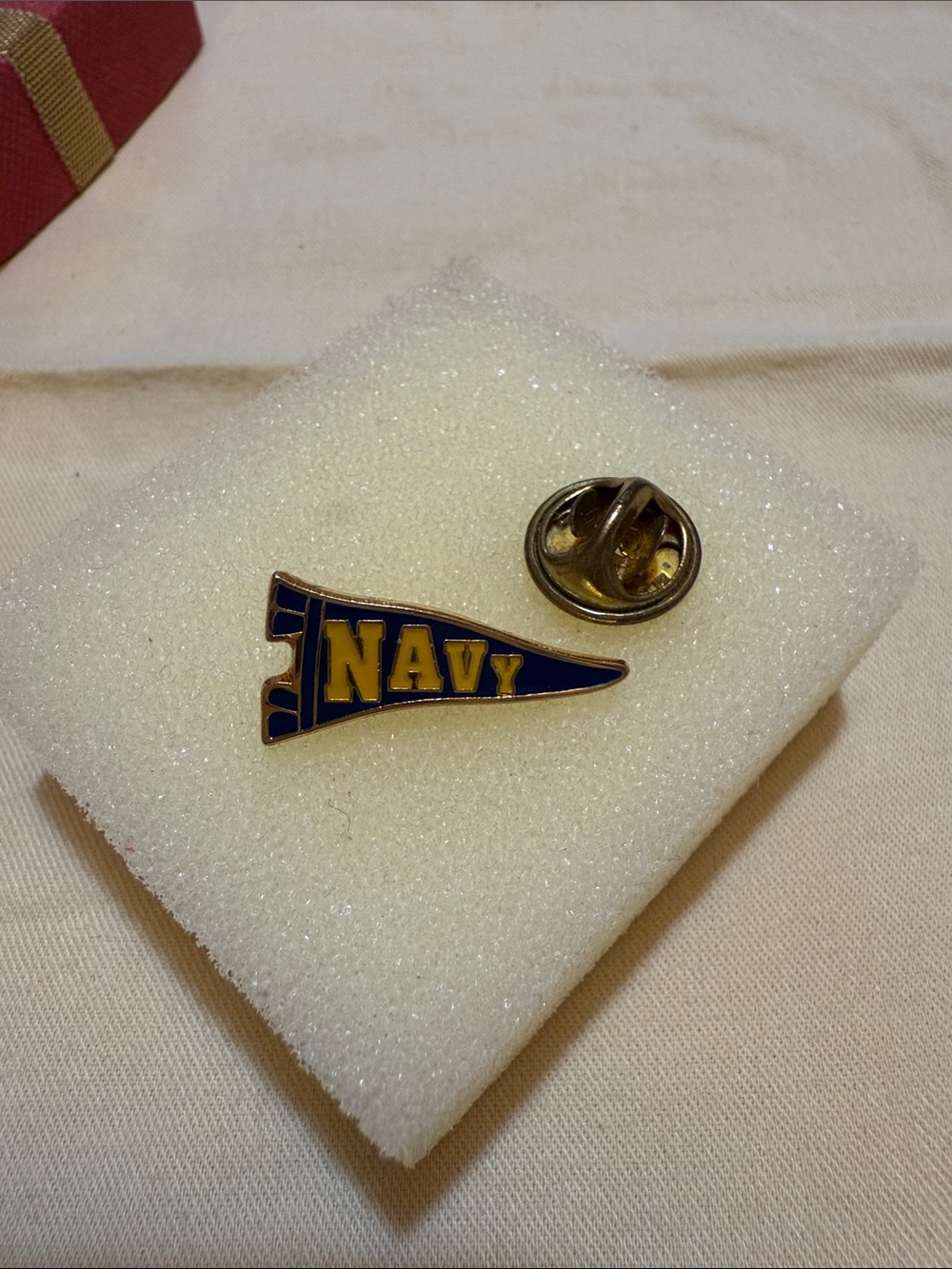 Tchotchke Navy Blue and Gold Pennant Lapel Pin - Military Pride